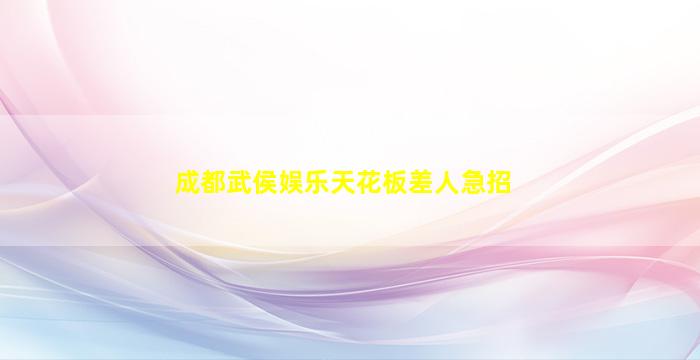 成都武侯娱乐天花板差人急招